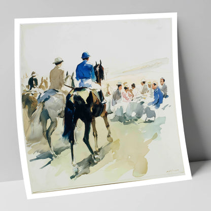 Heading to the Start racing horse art print