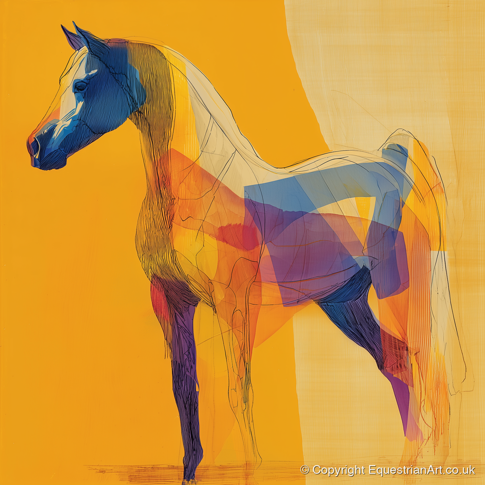 Prismatic Arabian Silhouette - horse breed art print and canvas by Tobias Blake A.I