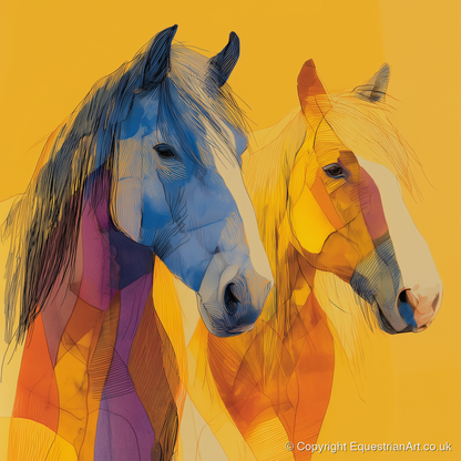 Prismatic Companions - horse landscape art print and canvas by Tobias Blake A.I