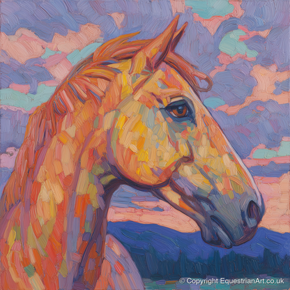 Prismatic Equine Portrait - horse portrait art print and canvas by Celia Harding A.I