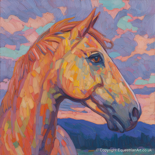Prismatic Equine Portrait - horse portrait art print and canvas by Celia Harding A.I