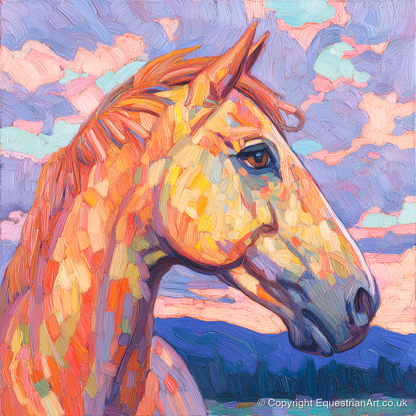 Prismatic Equine Portrait - horse portrait art print and canvas by Celia Harding A.I