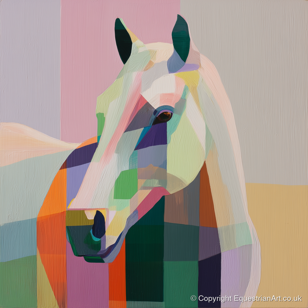 Prismatic Equine Portrait - horse portrait art print and canvas by Linus Cartwright A.I