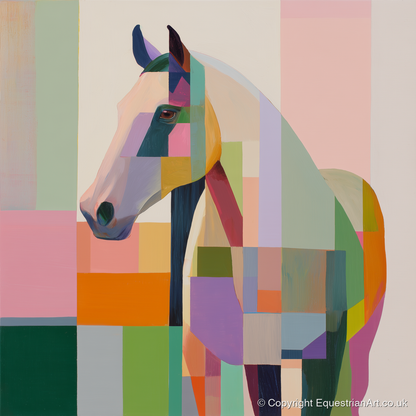 Prismatic Equine Profile - horse breed art print and canvas by Linus Cartwright A.I