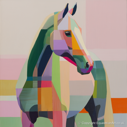 Prismatic Equine Profile - horse breed art print and canvas by Linus Cartwright A.I