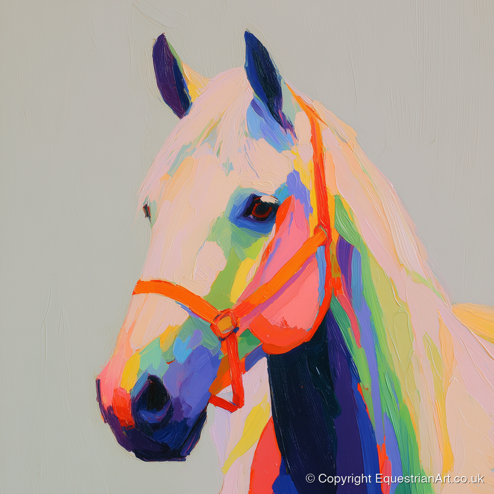 Prismatic Equine Profile - horse portrait art print and canvas by Desmond Locke A.I