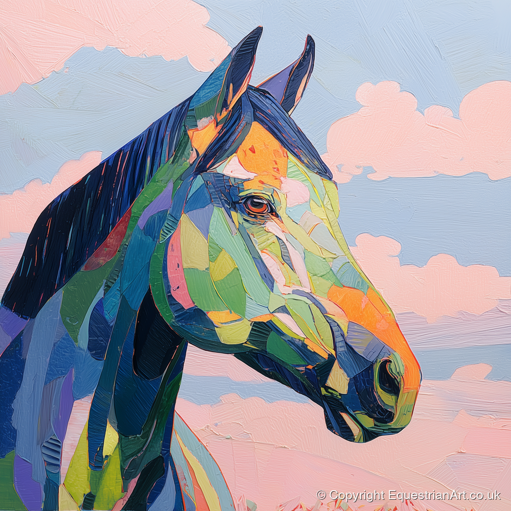 Prismatic Equine Spirit - horse portrait art print and canvas by Sylvia Carmichael A.I