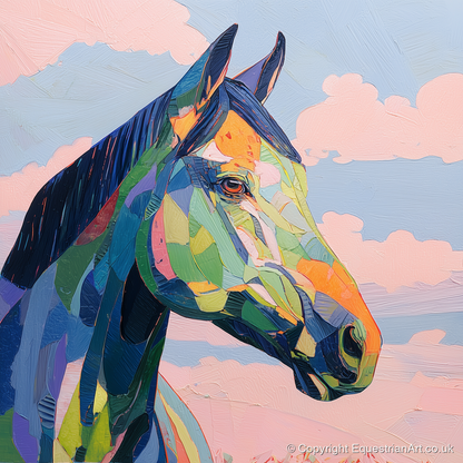 Prismatic Equine Spirit - horse portrait art print and canvas by Sylvia Carmichael A.I