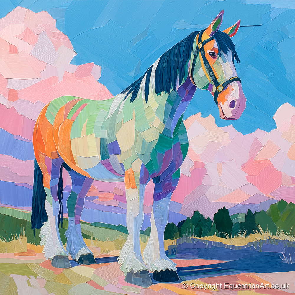 Prismatic Heavy Horse - horse breed art print and canvas by Sylvia Carmichael A.I