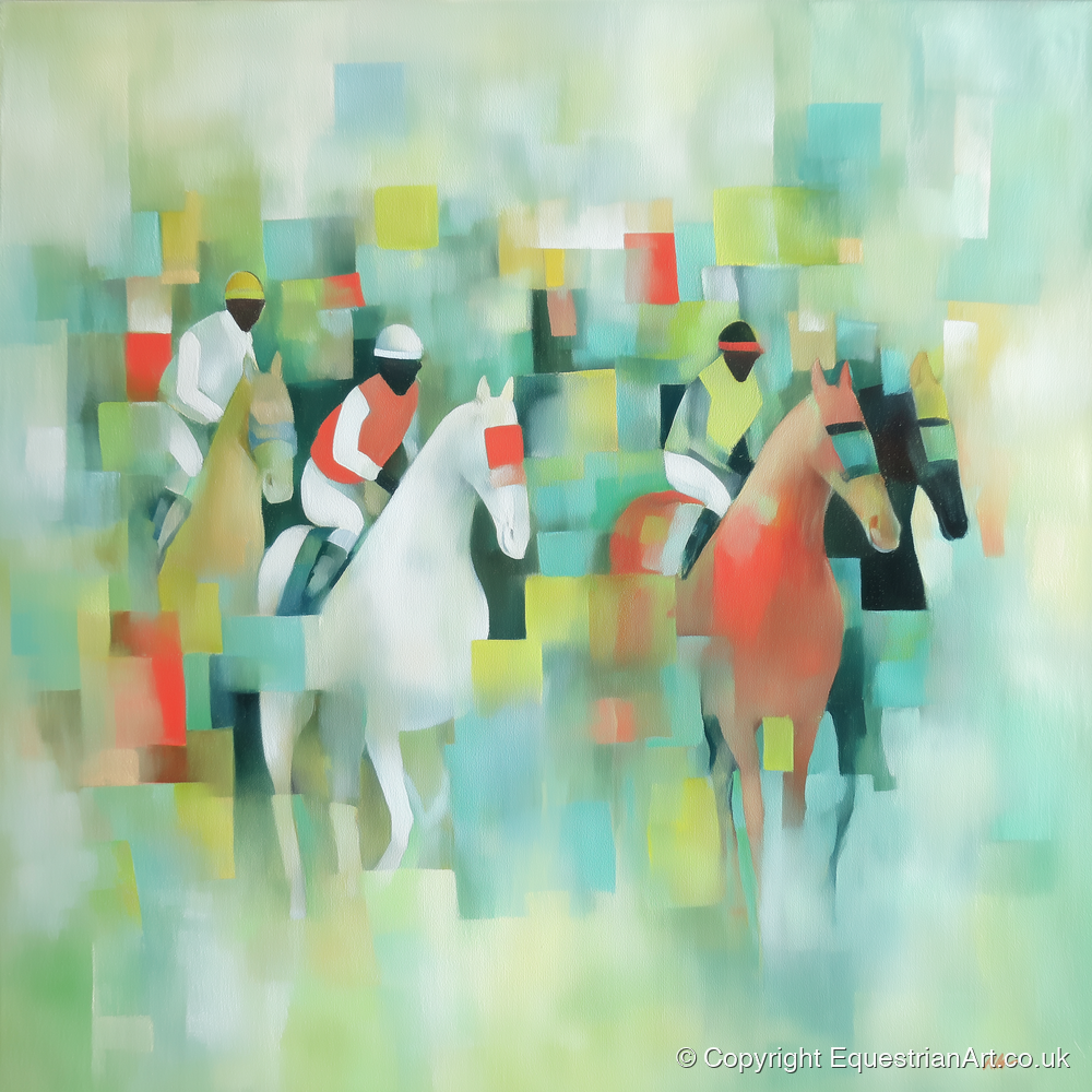 Prismatic Racing Silks - racing horse art print and canvas by Leon Lambert A.I