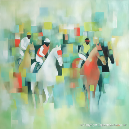 Prismatic Racing Silks - racing horse art print and canvas by Leon Lambert A.I