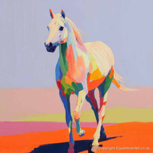 Prismatic Strides - horse breed art print and canvas by Desmond Locke A.I