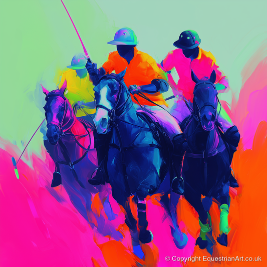 Pulse of the Match - polo horse art print and canvas by Lucian Prescott A.I
