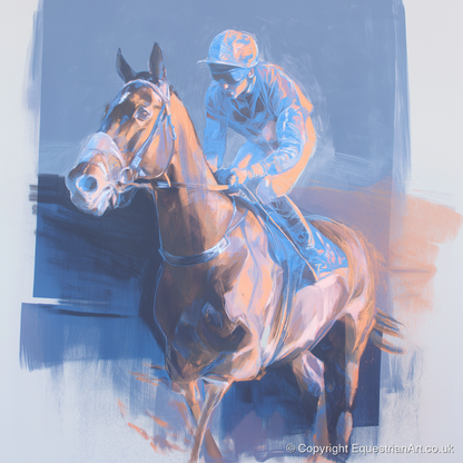 Quiet Anticipation - racing horse art print and canvas by Charles Ashford A.I