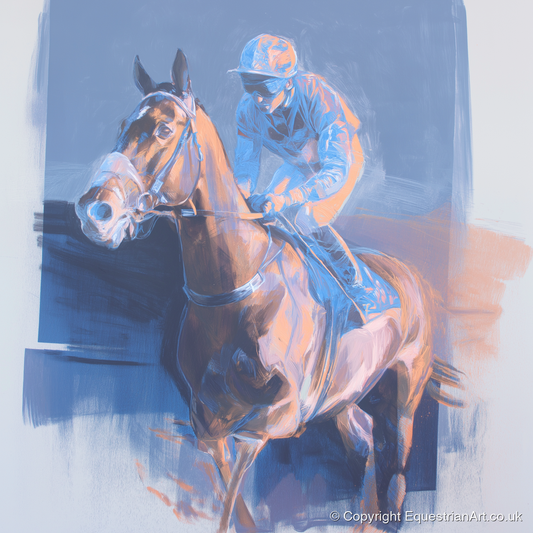 Quiet Anticipation - racing horse art print and canvas by Charles Ashford A.I