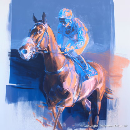 Quiet Anticipation - racing horse art print and canvas by Charles Ashford A.I