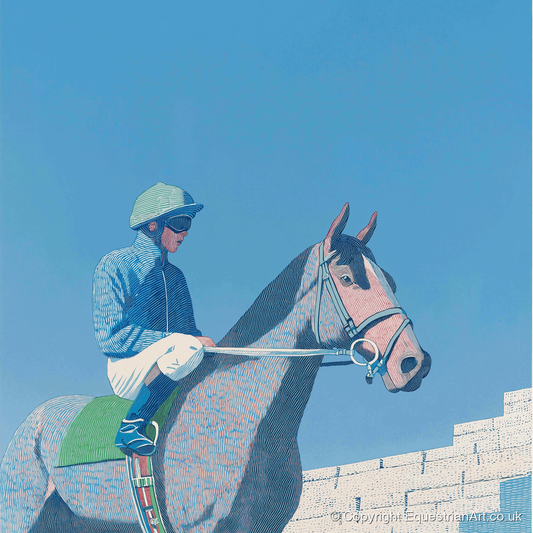 Quiet Anticipation - racing horse art print and canvas by Simon Whitlock A.I