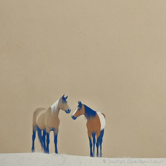 Quiet Companions - wild horses art print and canvas by Phillip Marbury A.I