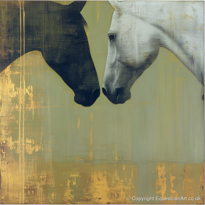 Quiet Connection - horse portrait art print and canvas by Graham Whitaker A.I