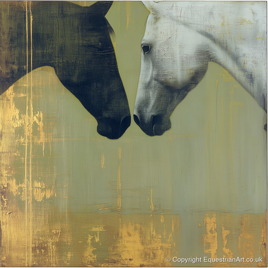 Quiet Connection - horse portrait art print and canvas by Graham Whitaker A.I