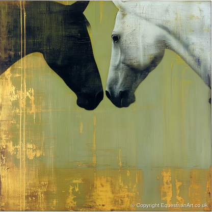 Quiet Connection - horse portrait art print and canvas by Graham Whitaker A.I