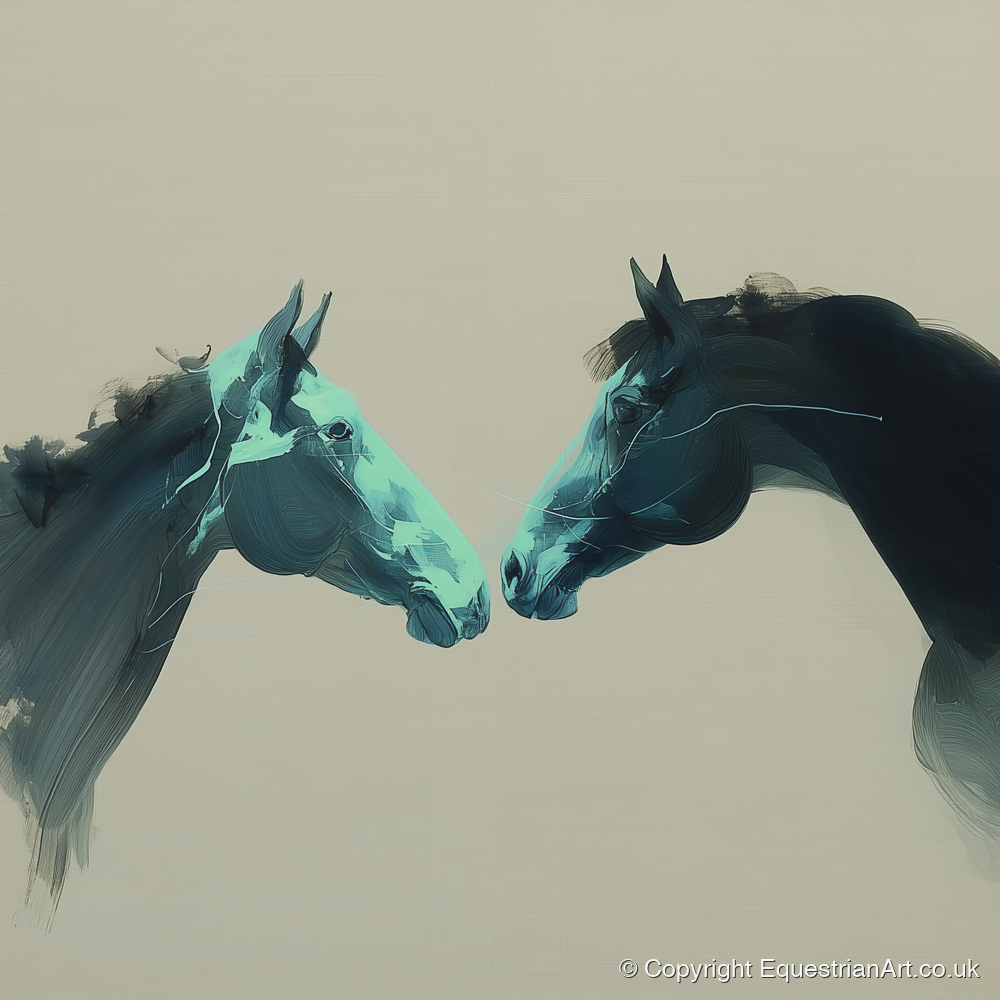 Quiet Connection - horse portrait art print and canvas by Callum Ross A.I