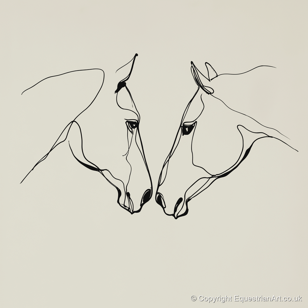 Quiet Connection - horse portrait art print and canvas by Penelope Fox A.I