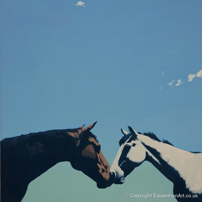 Quiet Connection - horse portrait art print and canvas by Preston Hale A.I