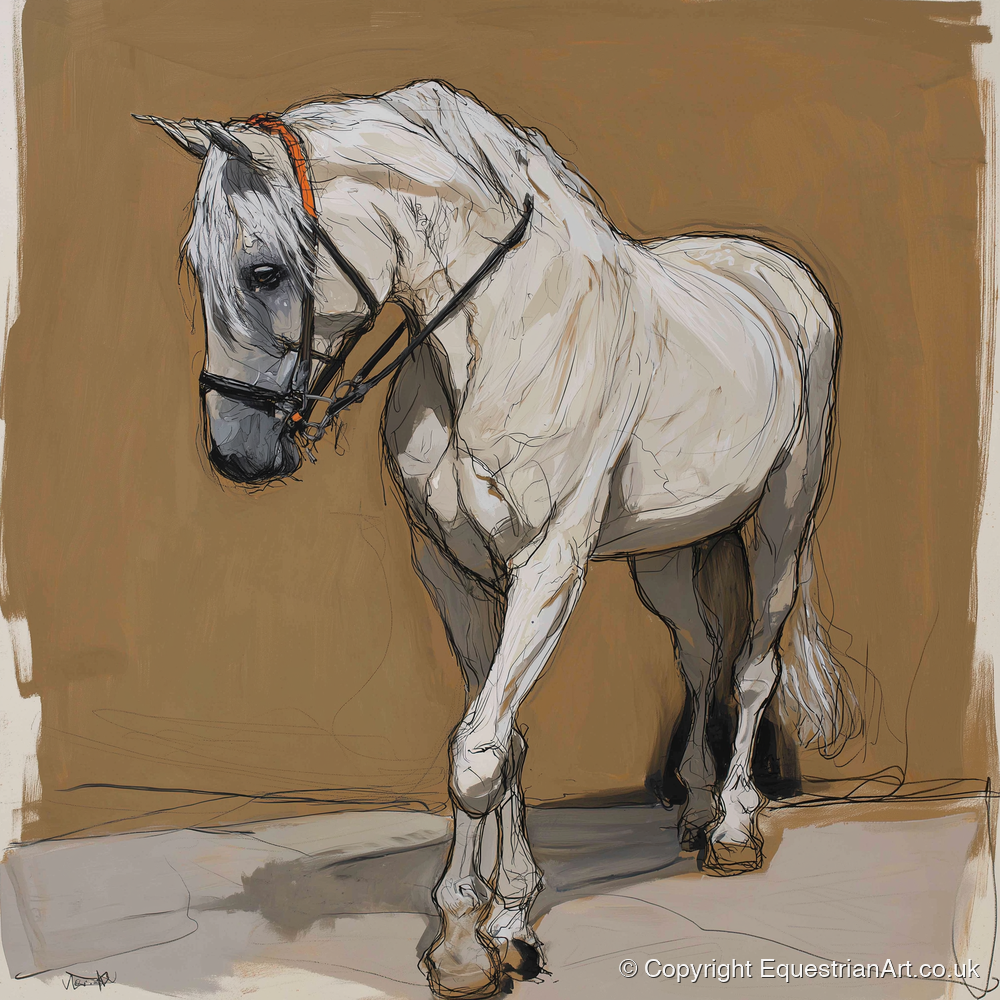 Quiet Contemplation - horse portrait art print and canvas by Jasper Montgomery A.I