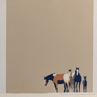 Quiet Desert Herd - wild horses art print and canvas by Phillip Marbury A.I