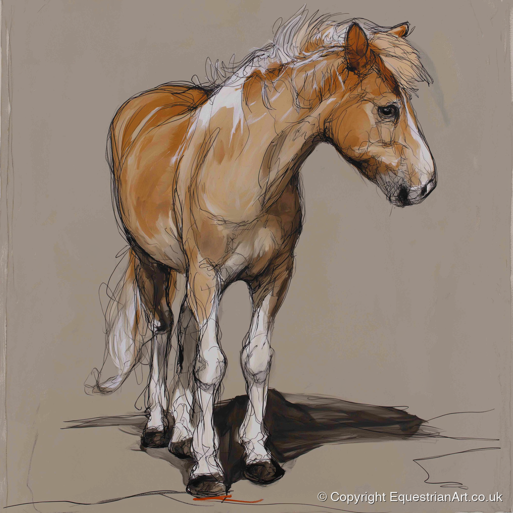 Quiet Flaxen Study - horse breed art print and canvas by Jasper Montgomery A.I