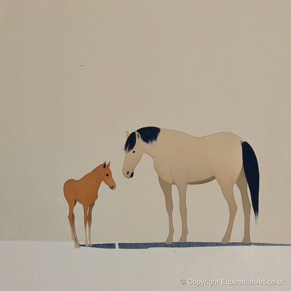 Quiet Guidance - mare & foal art print and canvas by Phillip Marbury A.I