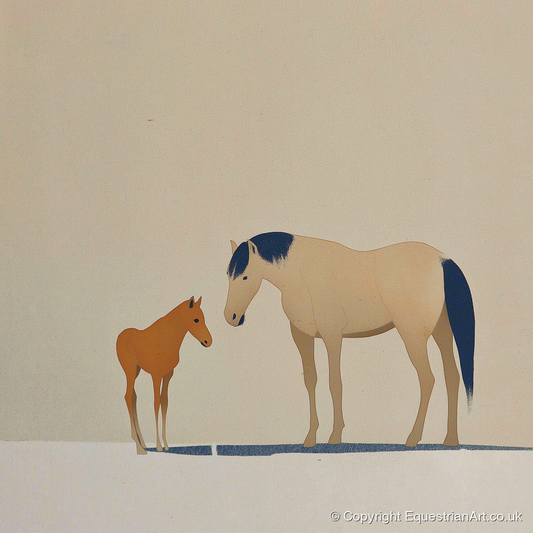 Quiet Guidance - mare & foal art print and canvas by Phillip Marbury A.I