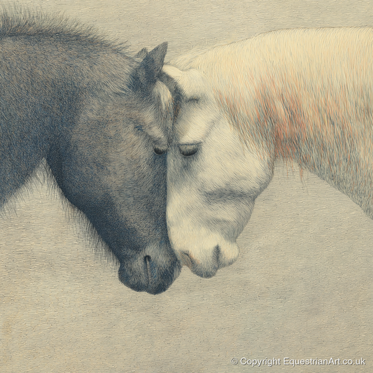 Quiet Harmony - horse portrait art print and canvas by Arthur Sterling A.I