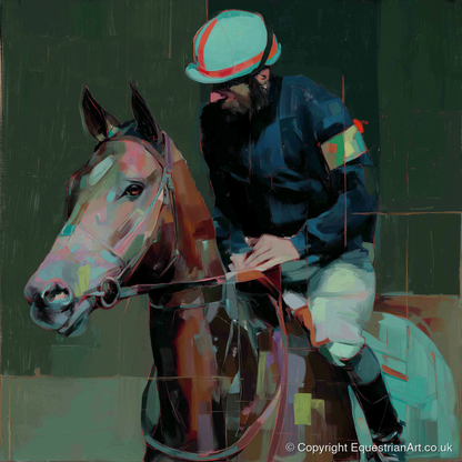 Quiet Intensity - racing horse art print and canvas by Quentin Hart A.I
