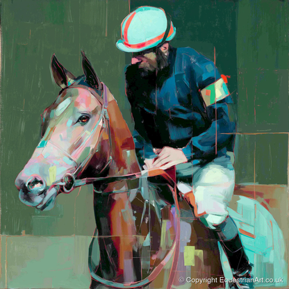 Quiet Intensity - racing horse art print and canvas by Quentin Hart A.I