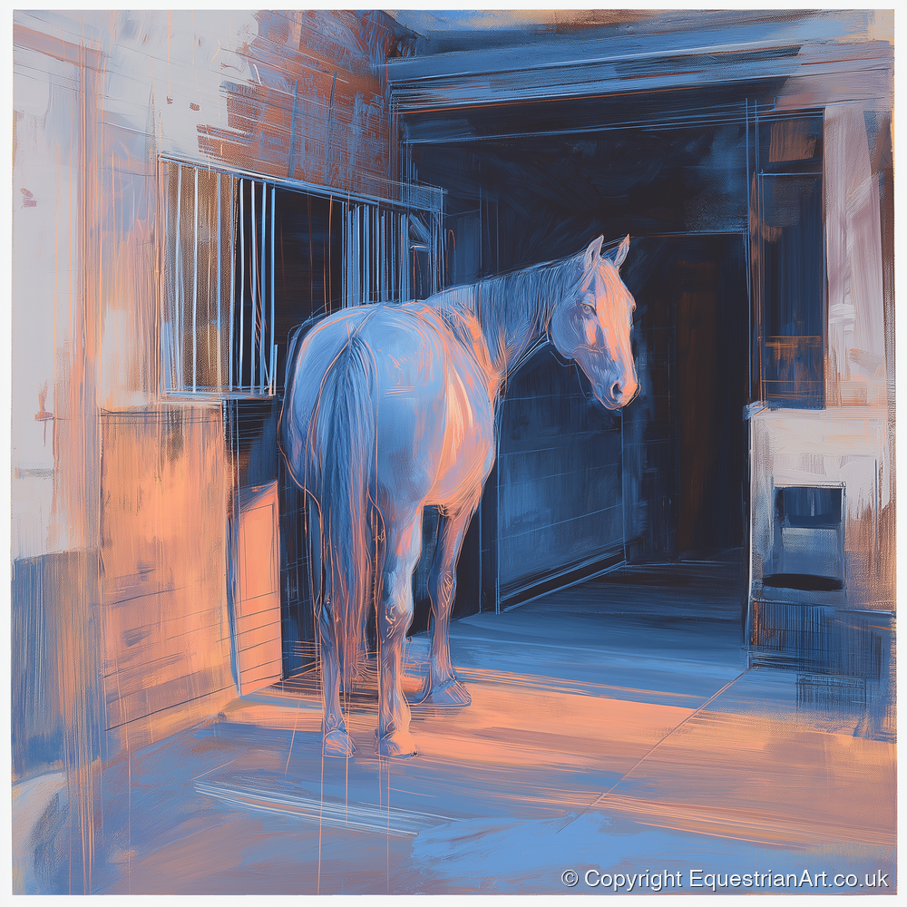 Quiet Light in the Yard - horse stable art print and canvas by Charles Ashford A.I