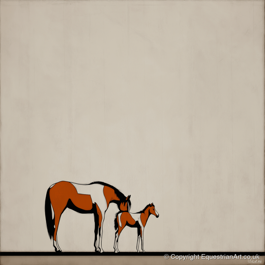 Quiet Moments - mare & foal art print and canvas by Barnaby West A.I