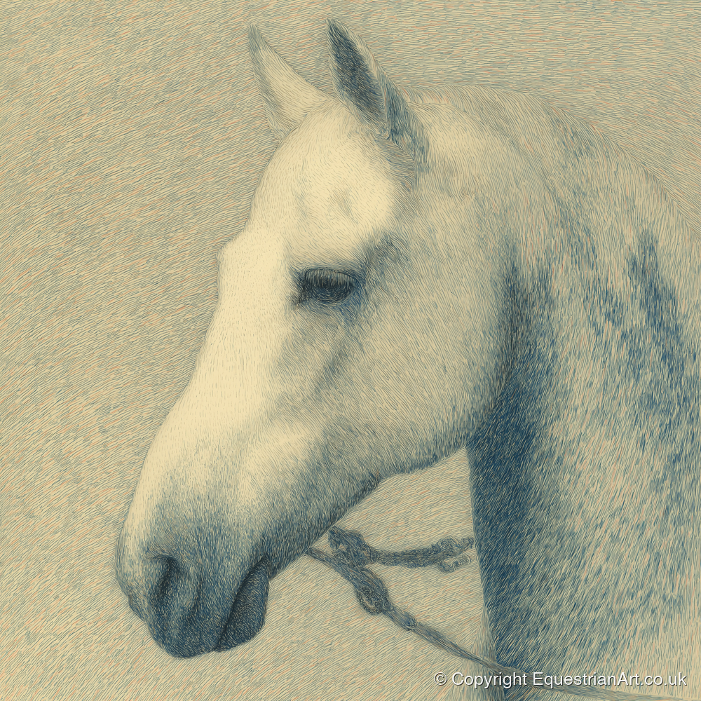 Quiet Nobility In Profile - horse portrait art print and canvas by Arthur Sterling A.I