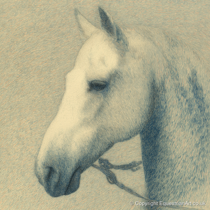 Quiet Nobility In Profile - horse portrait art print and canvas by Arthur Sterling A.I