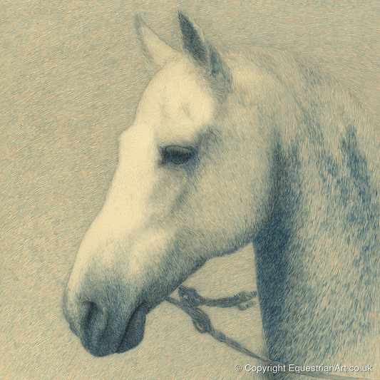 Quiet Nobility In Profile - horse portrait art print and canvas by Arthur Sterling A.I