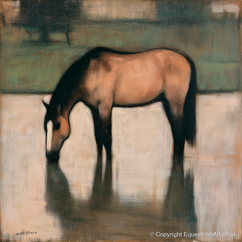 Quiet Reflection - horse portrait art print and canvas by Arabella Knight A.I