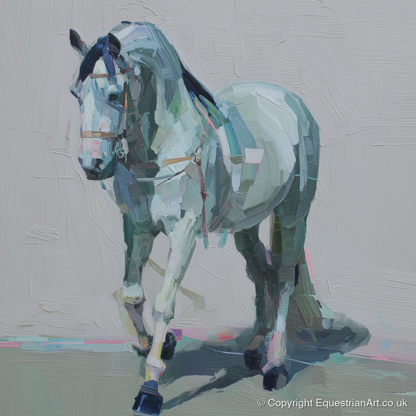 Quiet Strength in Grey - horse breed art print and canvas by Stella Waverly A.I