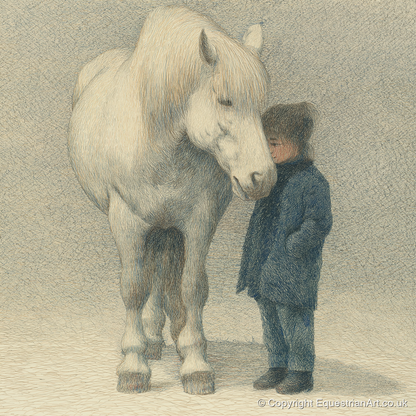 Quiet Trust - horse & rider art print and canvas by Arthur Sterling A.I