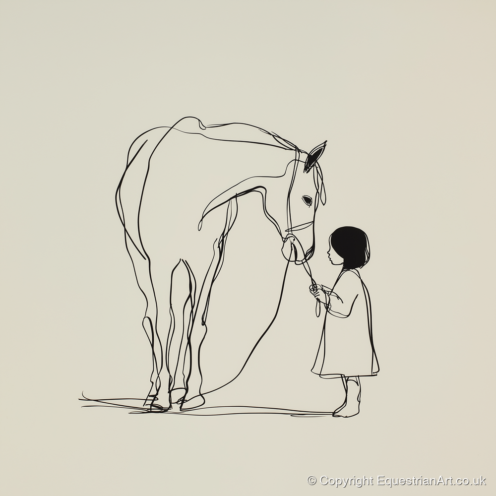 Quiet Trust - horse & rider art print and canvas by Penelope Fox A.I