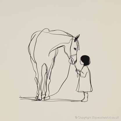 Quiet Trust - horse & rider art print and canvas by Penelope Fox A.I