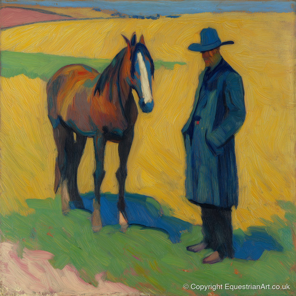 Quiet Western Companions - western horse art print and canvas by Rowan Sinclair A.I