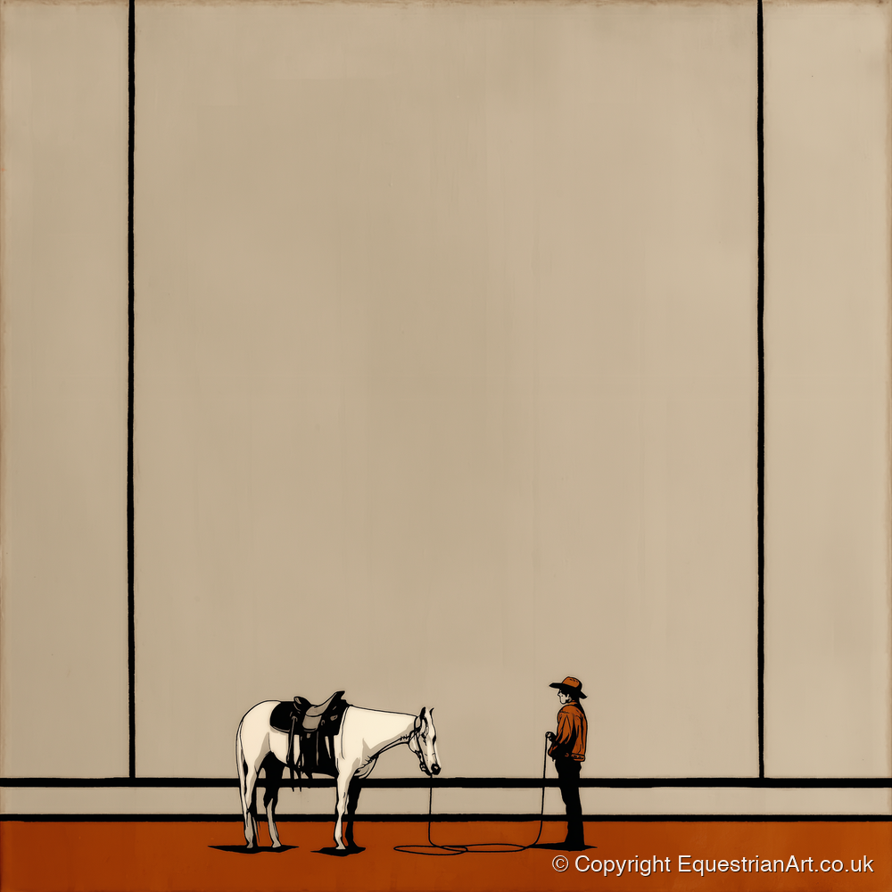 Quiet Western Connection - western horse art print and canvas by Barnaby West A.I