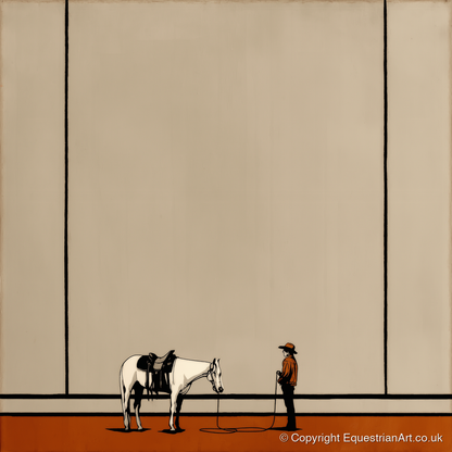 Quiet Western Connection - western horse art print and canvas by Barnaby West A.I