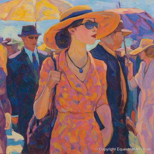Race Day Glamour - racing horse art print and canvas by Celia Harding A.I